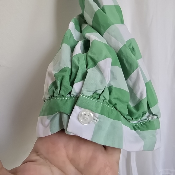 Who What Wear Green White Cotton Puff Elbow Sleeve T-Shirt Plus 3X - Picture 4 of 9